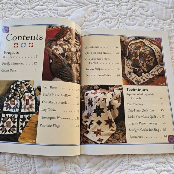 Quick Cozy Flannel Quilts By Leisure Arts 1999 Softcover 48 Pages - Picture 3 of 7